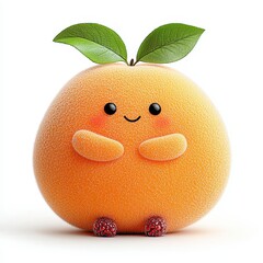 Cute Orange Cartoon Character with Raspberry Feet