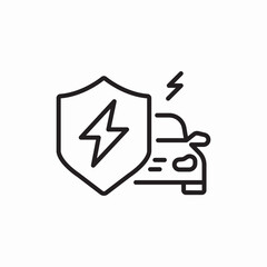 Shield car protection icon vector sign