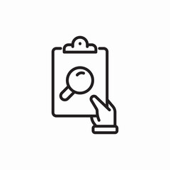 Clipboard search find icon vector sign