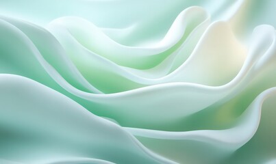 Obraz premium Abstract Pastel Green and White Cream Swirls Texture Background