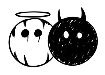 an emoji cartoon character in the form of line art