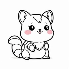 Naklejka premium Cute cartoon chipmunk coloring page