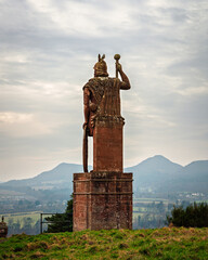 Portrait of Wallace's Statue looking over Tweed Valley.  The River Tweed is 97 miles long from...
