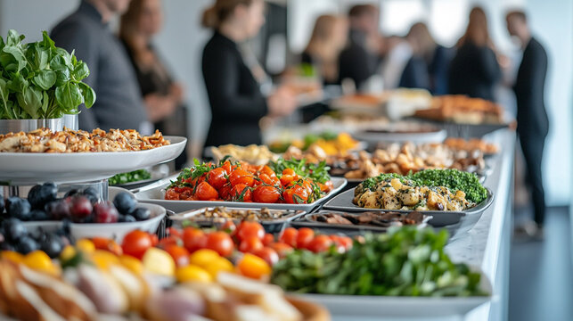 Delicious buffet food catering event fresh healthy meal options tasty lunch party salad dinner grapes