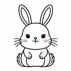 Cute white rabbit illustration