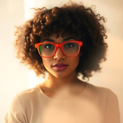 women with glasses, orange glasses, digital art, illustration, portrait, female, fashion, style, modern, contemporary, graphic, design, artwork, creative, artistic, visual, image, trendy, fashionable,