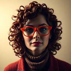 women with glasses, orange glasses, digital art, illustration, portrait, female, fashion, style, modern, contemporary, graphic, design, artwork, creative, artistic, visual, image, trendy, fashionable,