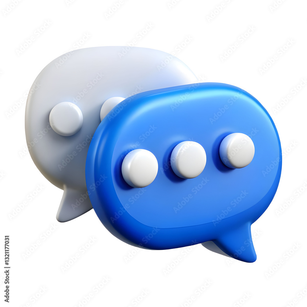 Poster 3d speech bubble icon isolated on transparent background