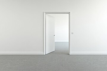 Empty room with open door