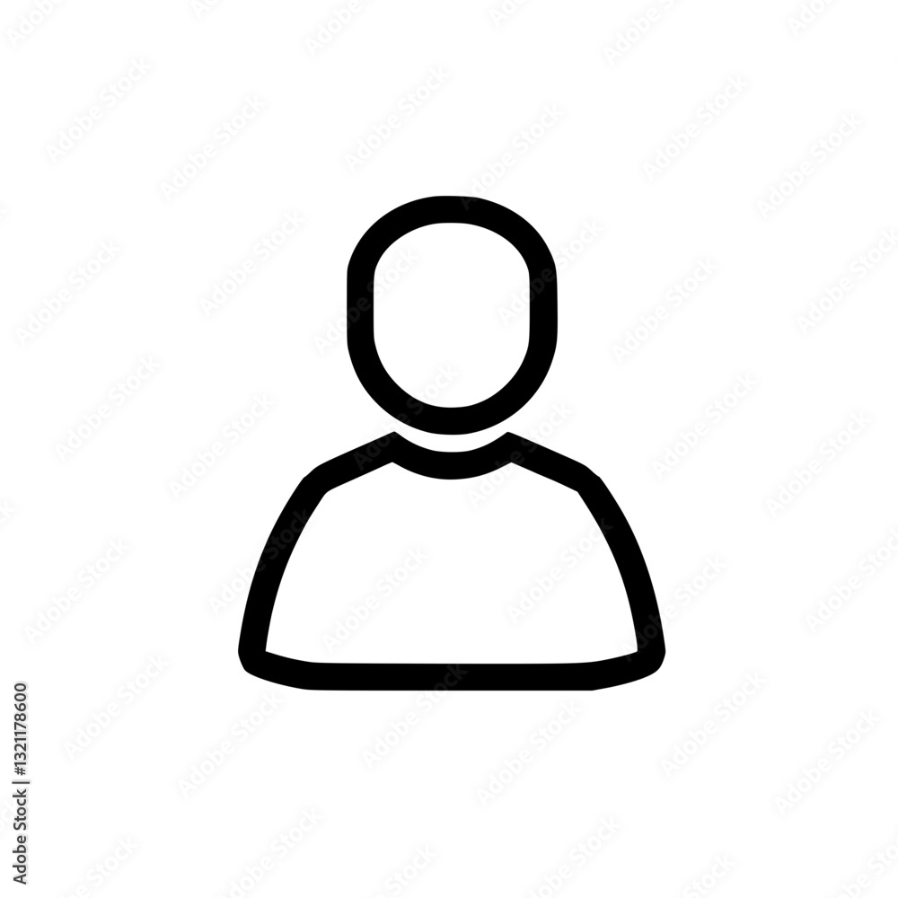 Canvas Prints a simple faceless person icon clean vector graphic on a symbol for user profile member account or co