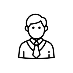 A minimalist and line drawing of a generic man in a collared shirt and tie perfect for business or professional themes