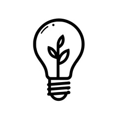 Eco-friendly lightbulb idea featuring a plant inside Represents renewable energy sources and green technology Perfect for sustainability concepts