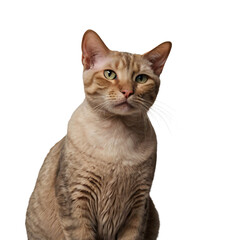 Obraz premium Gray shorthair cat with blue eyes sitting on a transparent background