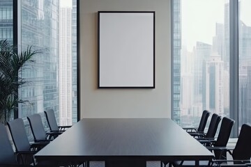 Modern conference room with blank canvas (2)