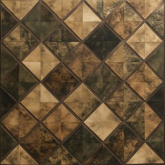 Seamless geometric glass wall pattern with vintage texture and architectural design