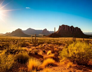 D&eacute;sert d&rsquo;Arizona : paysages immenses, pics escarp&eacute;s et lumi&egrave;re &eacute;clatante du soleil