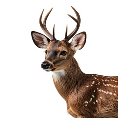 Fototapeta premium Deer with big horns on a transparent background