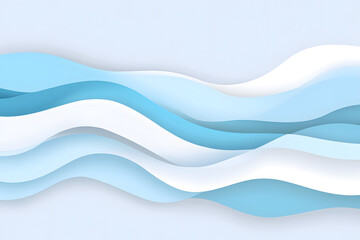 Fototapeta premium Abstract Blue Waves: Smooth, Serene, Calming Design