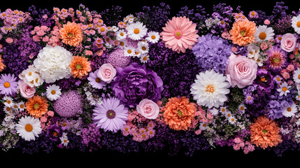 Beautiful Floral Arrangement with Peonies, Roses, and Daisies, background