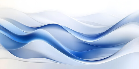 Obraz premium Abstract Blue Waves Flow Seamlessly, Creating a Calming Visual Design. Digital Art Background