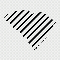 South Carolina Map Black, State Border, United States, US America, Transparent Isolated, Variations. High detailed vector map - South Carolina. Vector icon