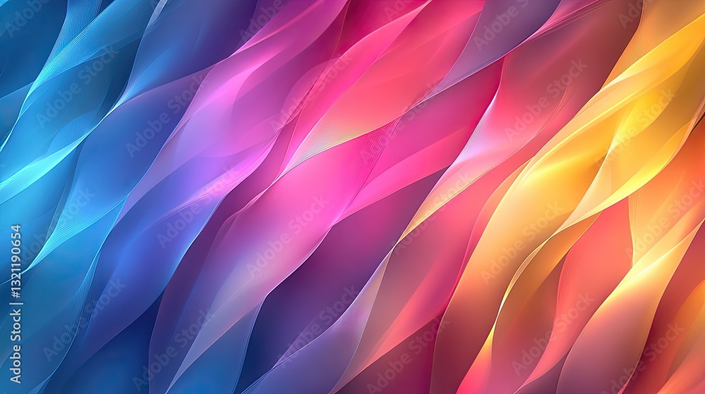 Poster Abstract vibrant color gradient waves.  Possible use Background design for website or app