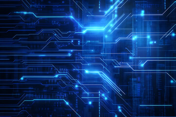 Fototapeta premium Digital Circuits Illuminate Future Tech Designs Brilliantly, Exploring Advanced Computing Systems
