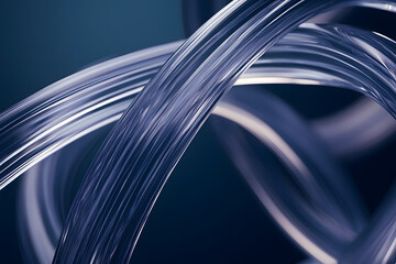 Abstract Curves: Flowing Lines, Dynamic Design, Elegant Swirls, Deep Blue Hues