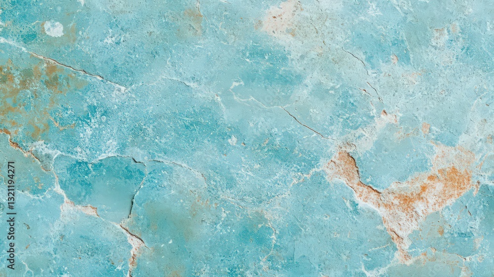 Poster abstract turquoise and rust textured background