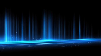 Abstract blue light streaks create a futuristic atmosphere on a dark background, ideal for tech-themed designs