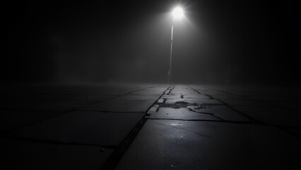 暗く舗装されたエリアのフルショット