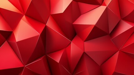 Red Polygonal Texture Sample - Abstract red low poly background, geometric shapes, vibrant color, modern design, art. Symbolizes energy, intensity, innovation, technology, and modernism