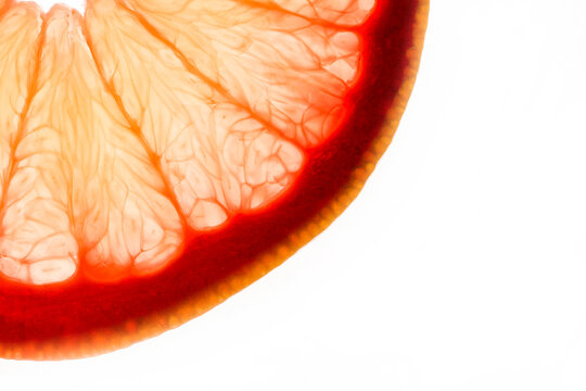 sliced orange on white background