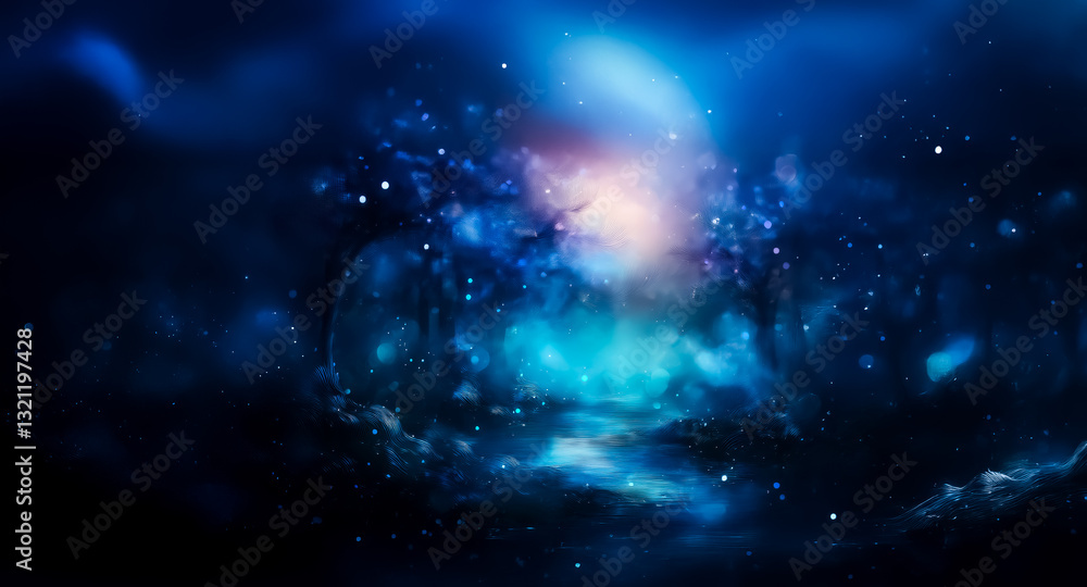 Aufkleber a mesmerizing cosmic vista unfolds, showcasing swirling dark blue and white nebulae. a soft, etherea