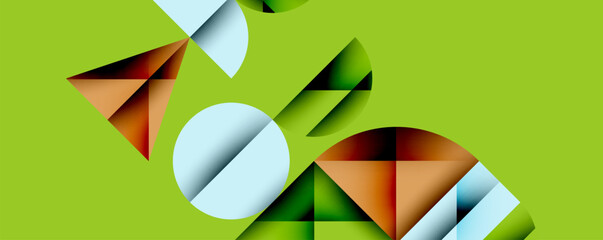 Obraz premium Minimal geometric abstract background. Circle square and triangle design