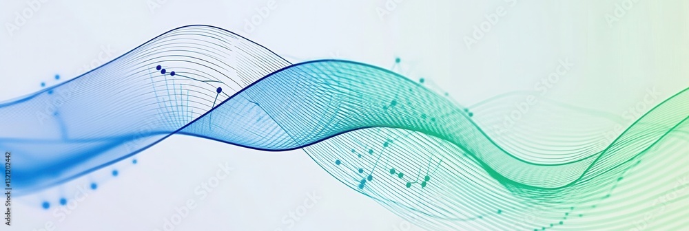 Leinwandbilder dynamic trend lines and data grid convey political and economic analysis in cool blue and green tone