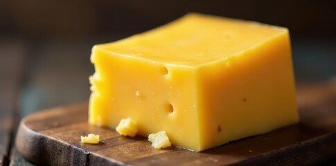 Sharp cheddar, aged to perfection, crumbly texture, wedge, block