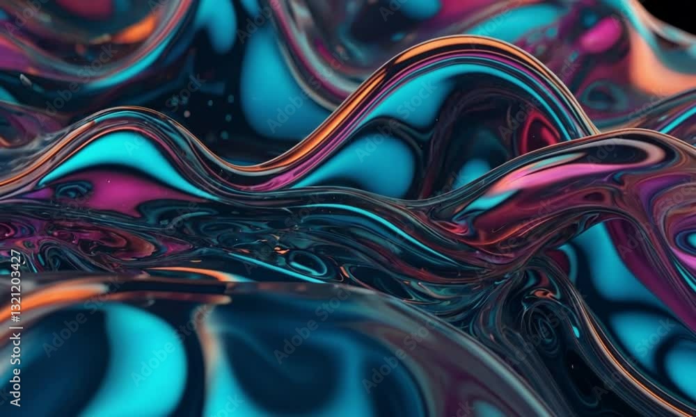 Aufkleber fluid abstract waves: dynamic colorful background for modern designs and presentations