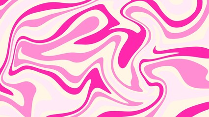 Abstract aesthetic background with retro-style pink wavy line liquid