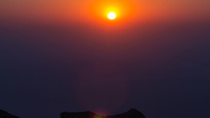 Sunset with rocks timelapse. Jebel Hafeet is a mountain located primarily in the environs of Al Ain