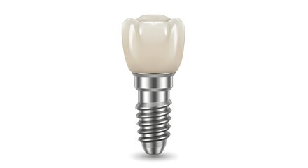 white dental implant isolated on white background