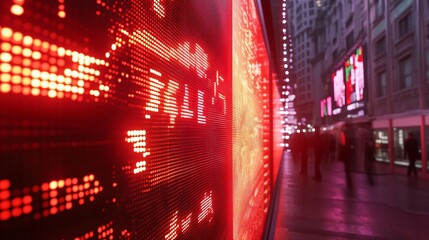 Professional Dynamic Stock Market Data Display with Glowing Numbers for Financial Analysis