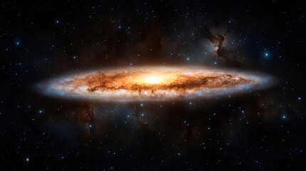 Obraz premium Dark sky idea. A stunning view of a galaxy illuminated against the vastness of space.