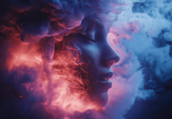  White smoke on a black background, swirling in the air, creating a smoky, cinematic effect