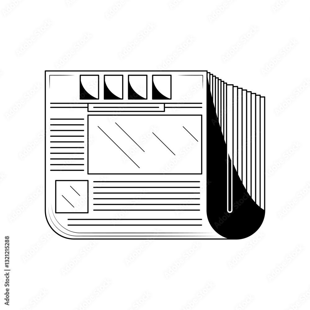 Poster abstract doodle elements hand drawn newspaper newsprint read text sketch vector design style backgro