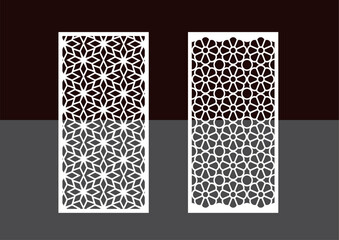 Kitchen and Hall Jali geometric CNC jaali pattern for laser cutting and interior designing vector graphics