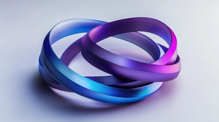 Fototapeta premium Colorful intertwined ribbons in a soft gradient background, showcasing dynamic movement and depth for creative use