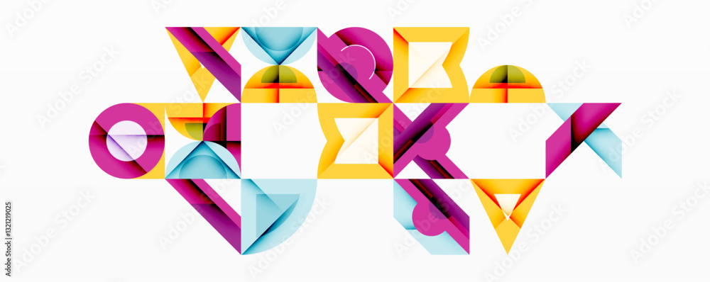 Aufkleber minimal geometric abstract background. circle square and triangle design