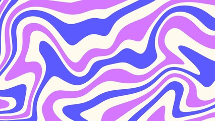 Abstract aesthetic background with retro-style blue and purple wavy line liquid