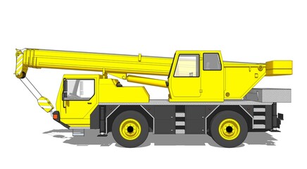  crane on wheels 3d illustration